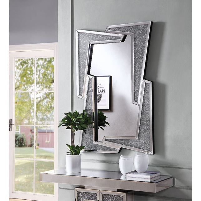 Noralie - Wall Decor - Mirrored & Faux Diamonds - Glass - 47" - Tony's Home Furnishings