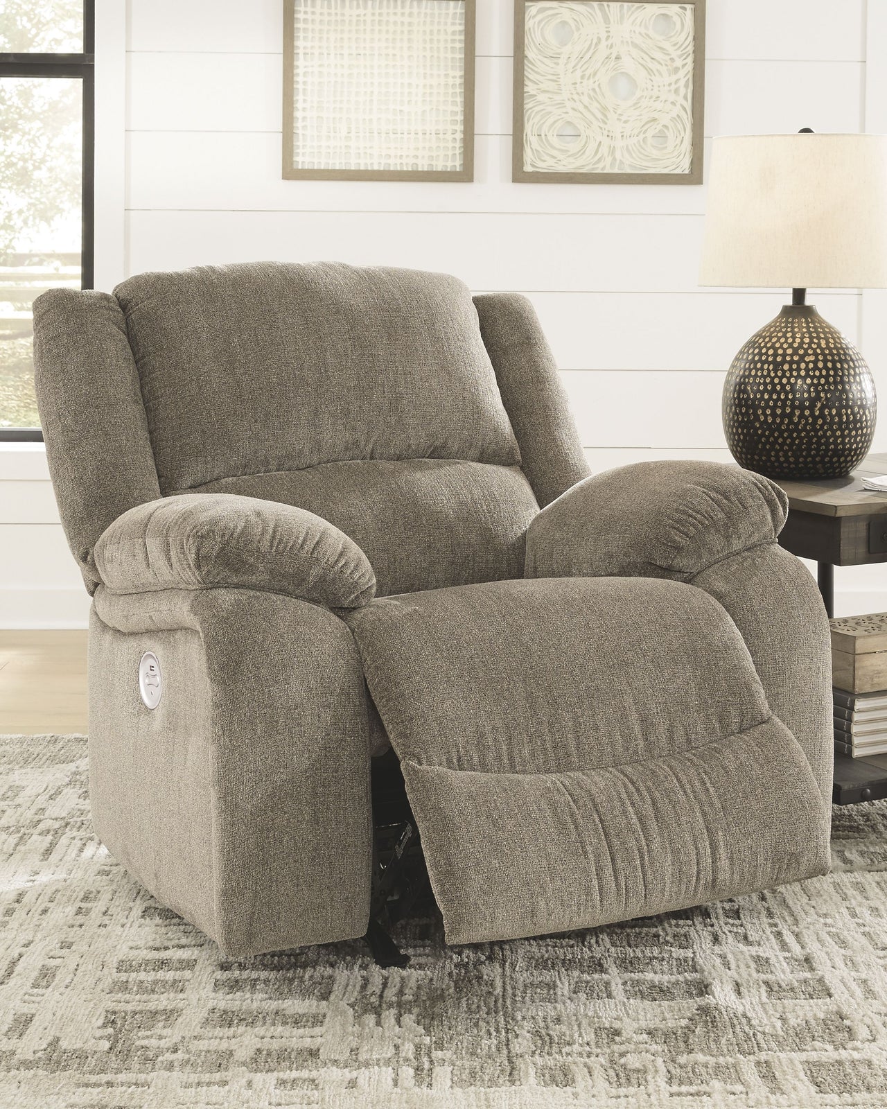 Draycoll - Pewter - Power Rocker Recliner - Tony's Home Furnishings