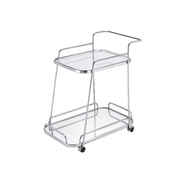 Aegis - Serving Cart - Clear Glass & Chrome Finish - Tony's Home Furnishings