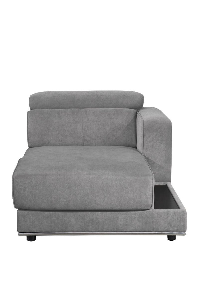 Alwin - Chaise - Dark Gray Fabric - Tony's Home Furnishings