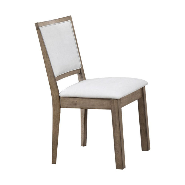 Paulina - Side Chair (Set of 2) - White PU & Rustic Oak - Tony's Home Furnishings