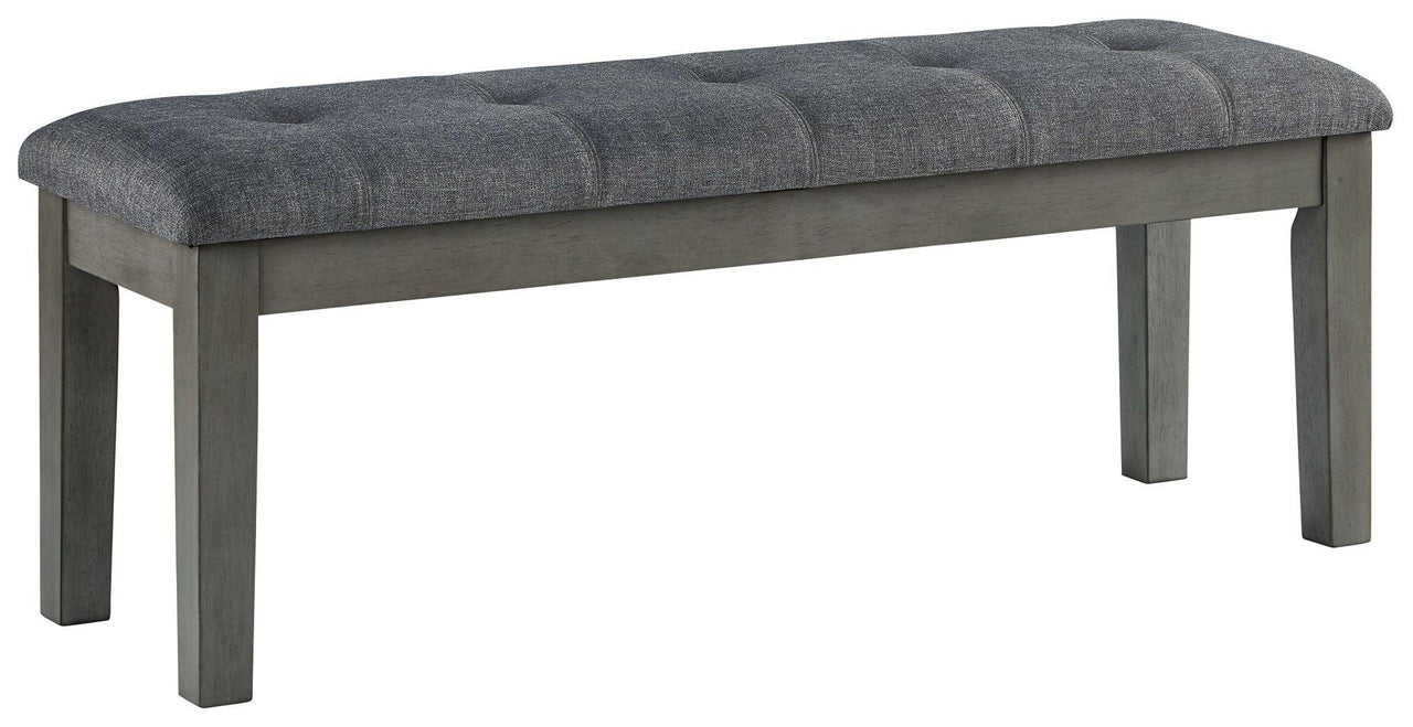 Hallanden - Black / Gray - Large Uph Dining Room Bench Tony's Home Furnishings Furniture. Beds. Dressers. Sofas.