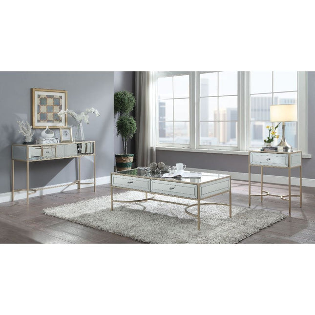 Wisteria - Coffee Table - Mirrored & Rose Gold - Tony's Home Furnishings