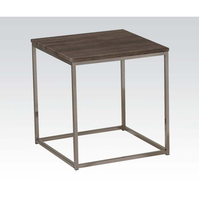 Cecil - End Table - Walnut & Brushed Nickel - Tony's Home Furnishings