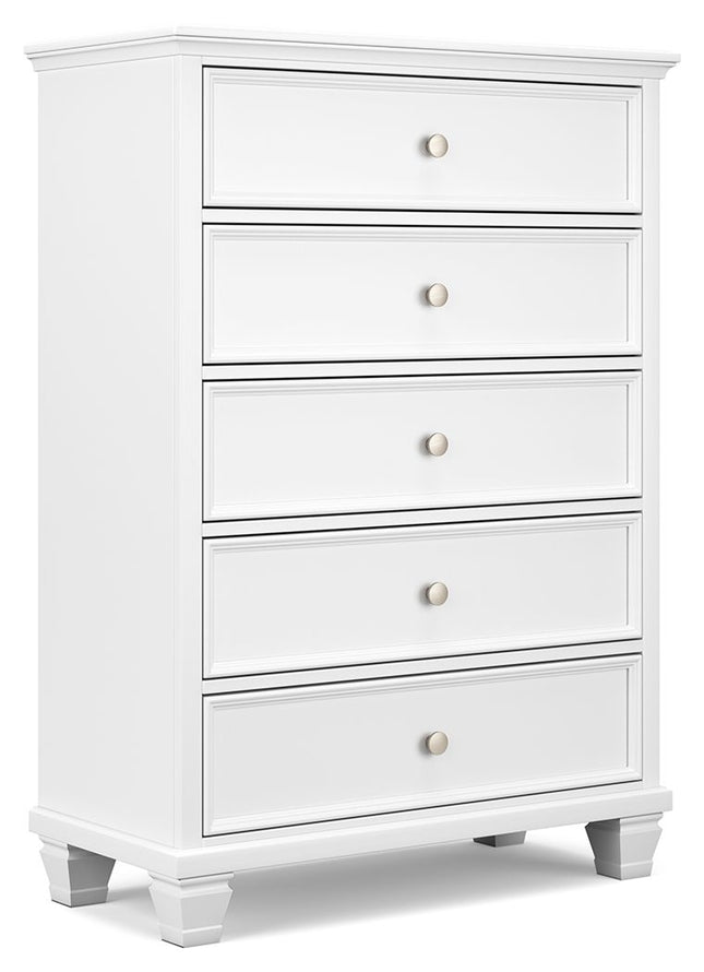 Fortman - White - Five Drawer Chest Signature Design by Ashley® 