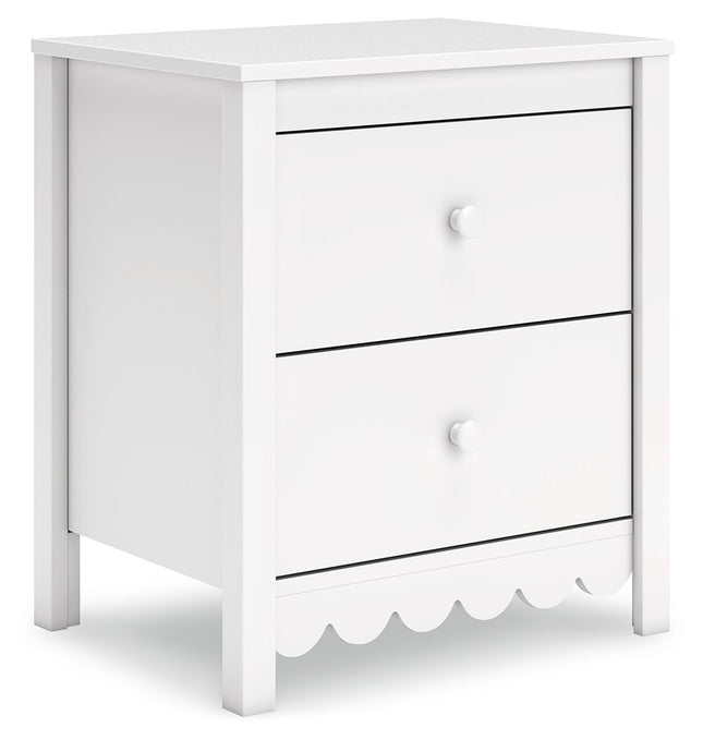 Hallityn - White - Two Drawer Night Stand - Tony's Home Furnishings