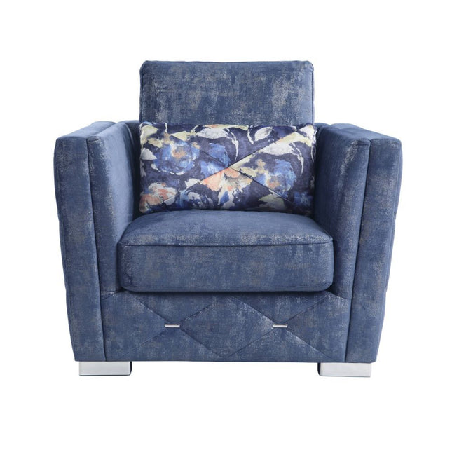 Emilia - Chair - 2-Tone Blue Fabric - Tony's Home Furnishings