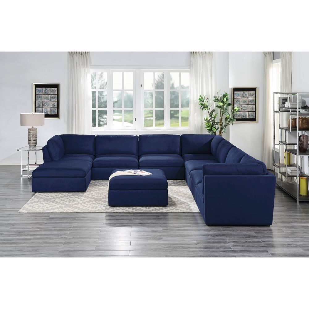 Crosby - Armless Chair - Blue Fabric - Tony's Home Furnishings