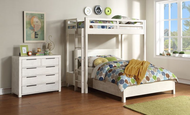 Celerina - Twin Loft Bed - Weathered White Finish - Tony's Home Furnishings