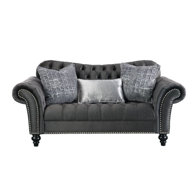 Gaura - Loveseat - Dark Gray Velvet - Tony's Home Furnishings