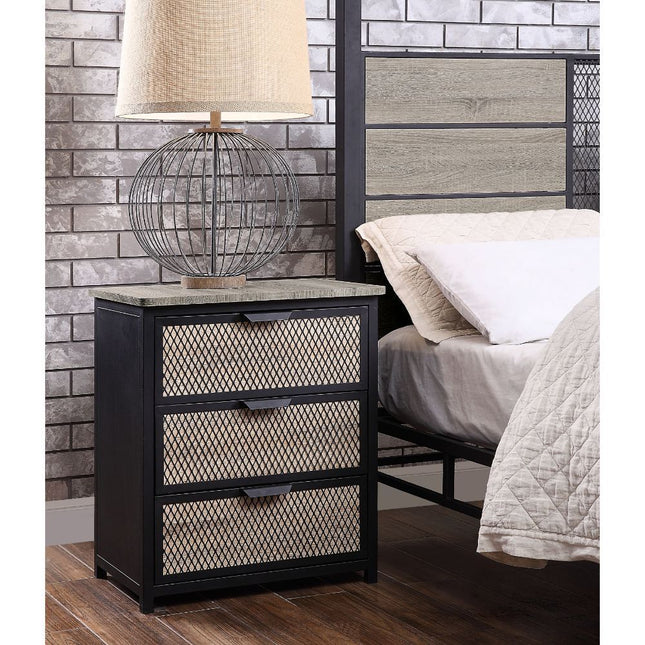 Baara - Nightstand - Natural & Sandy Gray - Tony's Home Furnishings