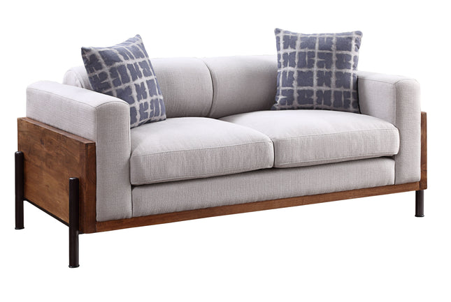 Pelton - Loveseat - Fabric & Walnut - Tony's Home Furnishings