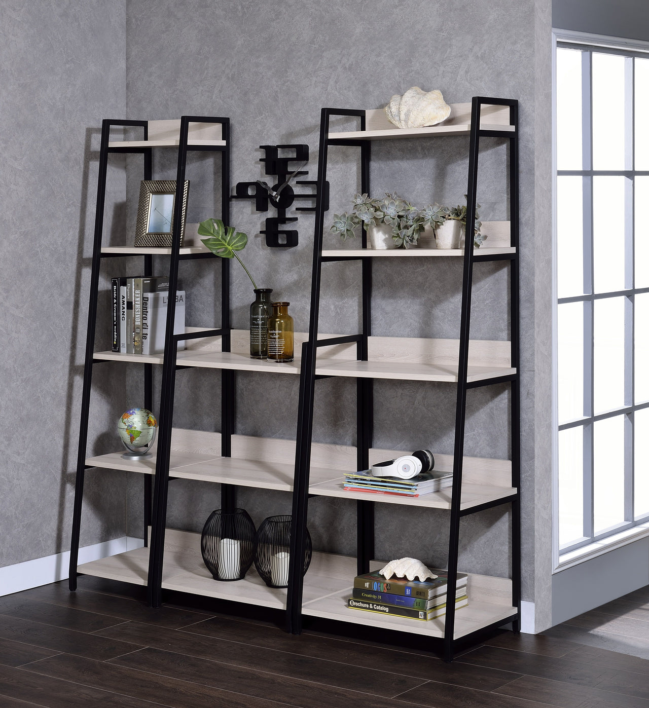 Wendral - Bookshelf - Natural & Black - 67" - Tony's Home Furnishings