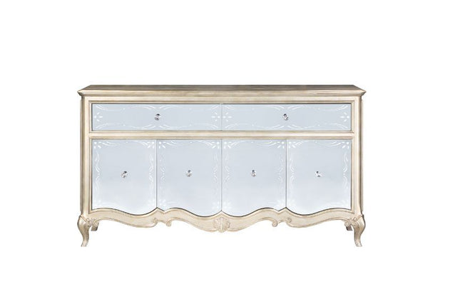 Esteban - Server - Mirrored & Antique Champagne Finish - Tony's Home Furnishings