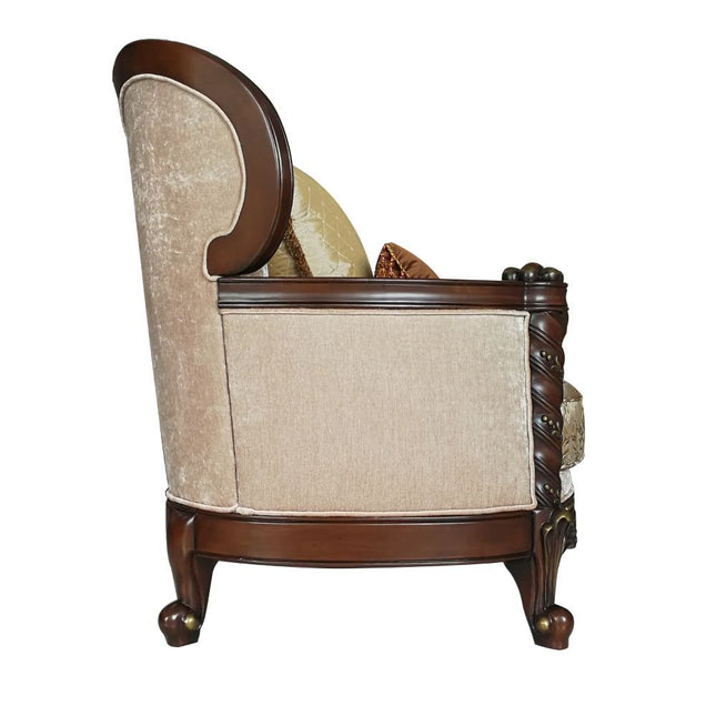 Devayne - Chair - Fabric & Dark Walnut - Tony's Home Furnishings