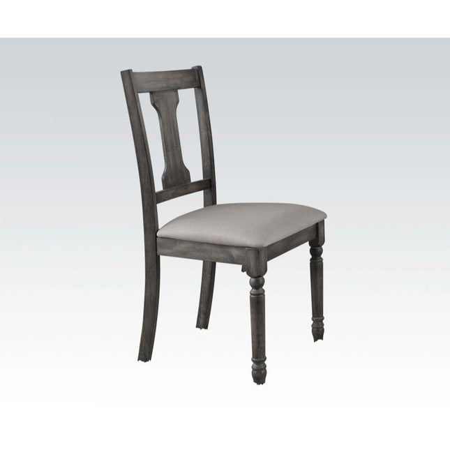 Wallace - Side Chair (Set of 2) - Tan Linen & Weathered Gray - Tony's Home Furnishings