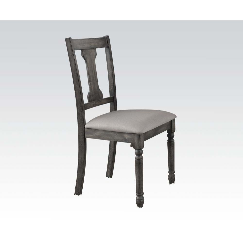 Wallace - Side Chair (Set of 2) - Tan Linen & Weathered Gray - Tony's Home Furnishings