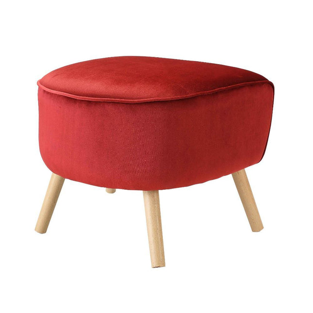 Aisling - Ottoman - Red Velvet - Tony's Home Furnishings