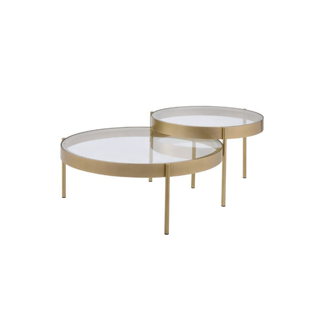 Andover - Coffee Table - Clear Glass & Gold - Tony's Home Furnishings