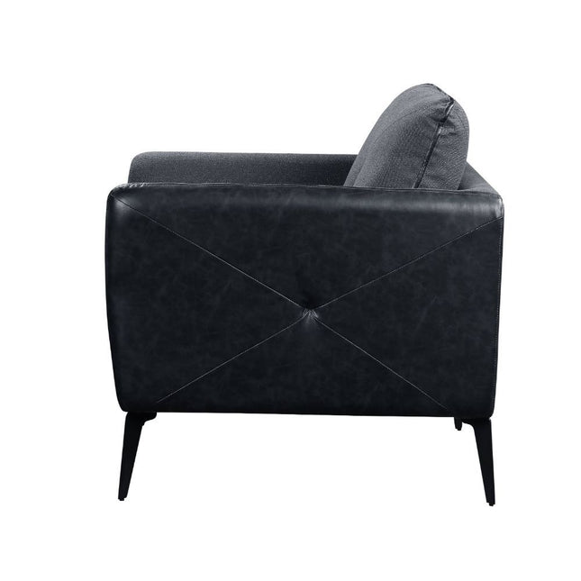 Harun - Loveseat - Gray Fabric & PU - Tony's Home Furnishings