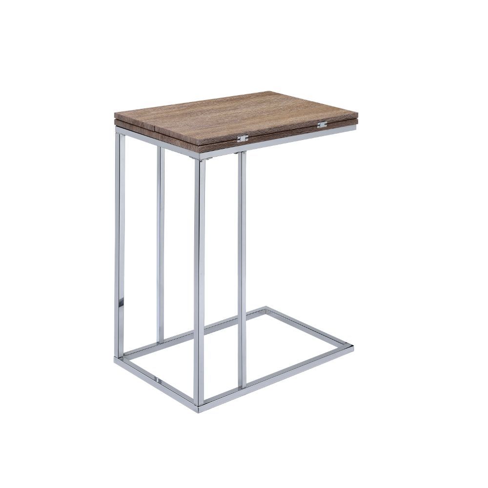 Danson - Accent Table - Weathered Oak & Chrome - Tony's Home Furnishings