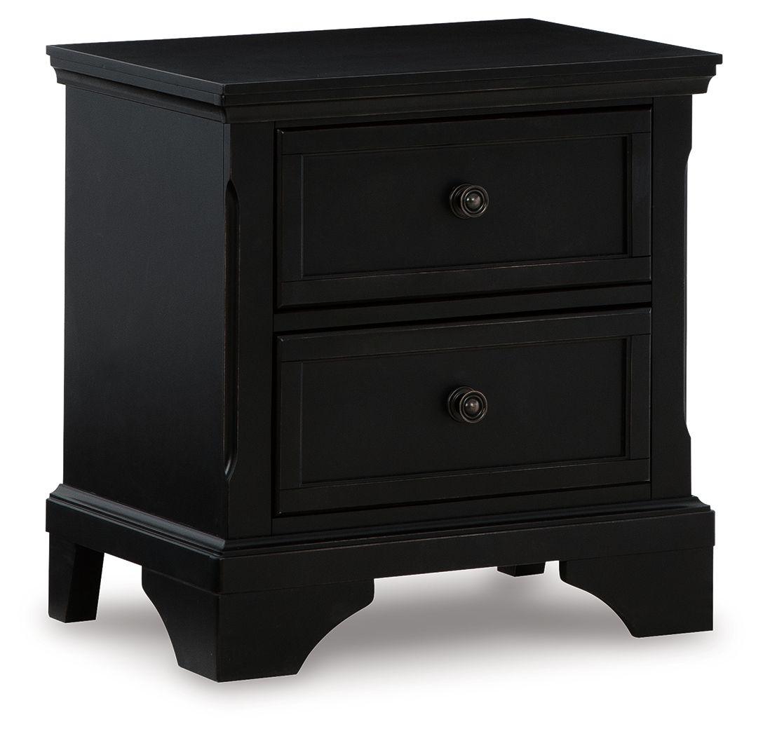 Chylanta - Black - Two Drawer Night Stand Tony's Home Furnishings Furniture. Beds. Dressers. Sofas.