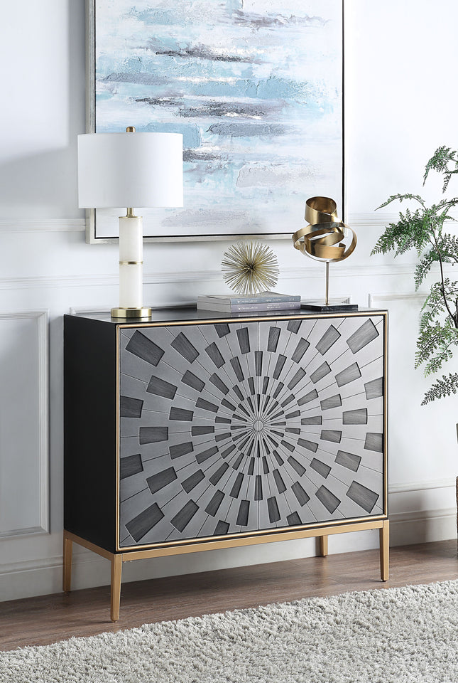 Quilla - Accent Table - Black, Gray & Brass Finish - Tony's Home Furnishings