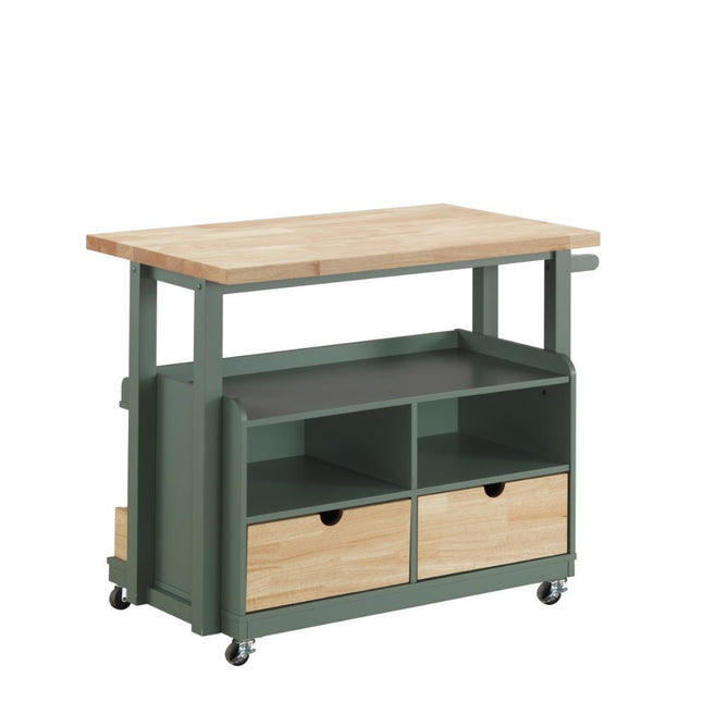 Harper - Kitchen Cart - Natural & Green - Tony's Home Furnishings