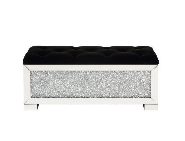 Noralie - Bench - Mirrored & Faux Diamonds - 17" - Tony's Home Furnishings