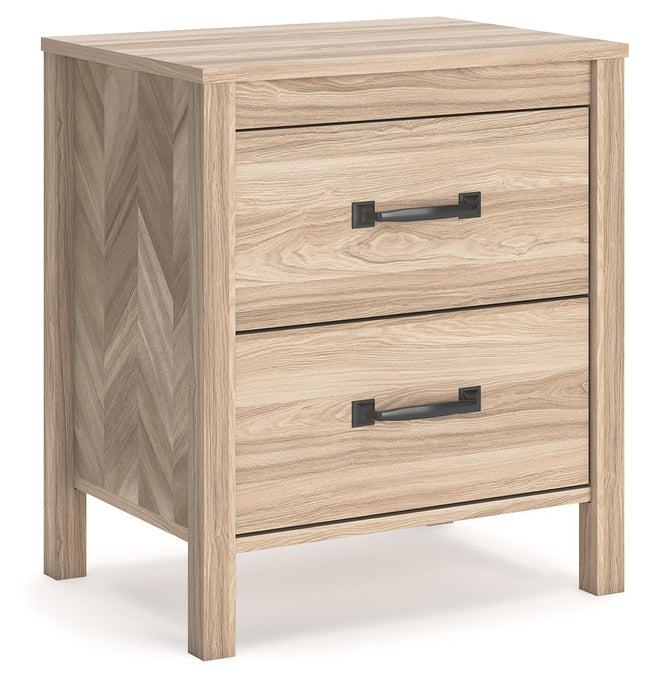 Battelle - Tan - Two Drawer Night Stand Signature Design by Ashley® 