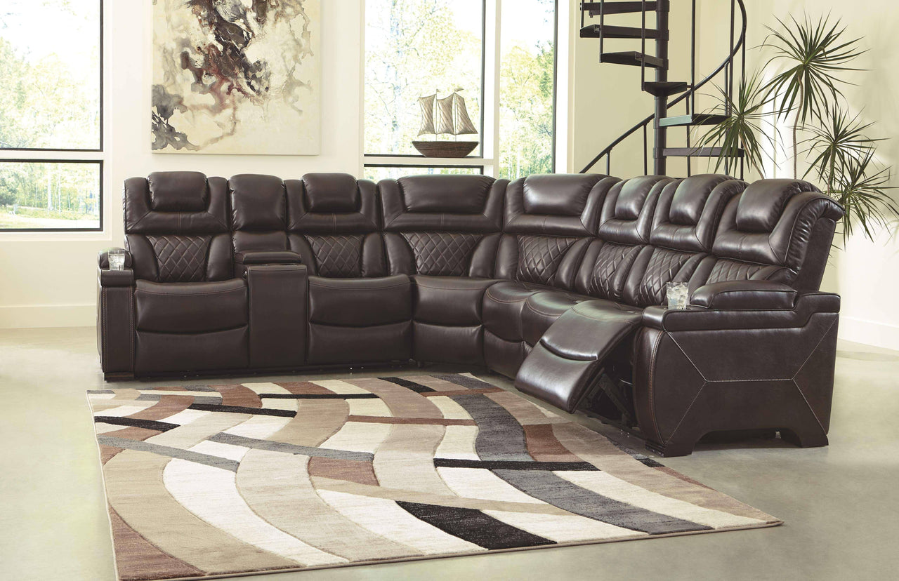 Warnerton - Chocolate - Left Arm Facing Power Loveseat With Console 3 Pc Sectional Tony's Home Furnishings Furniture. Beds. Dressers. Sofas.