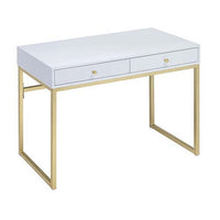 Thumbnail for Coleen - Vanity Desk - White & Brass Finish - Tony's Home Furnishings