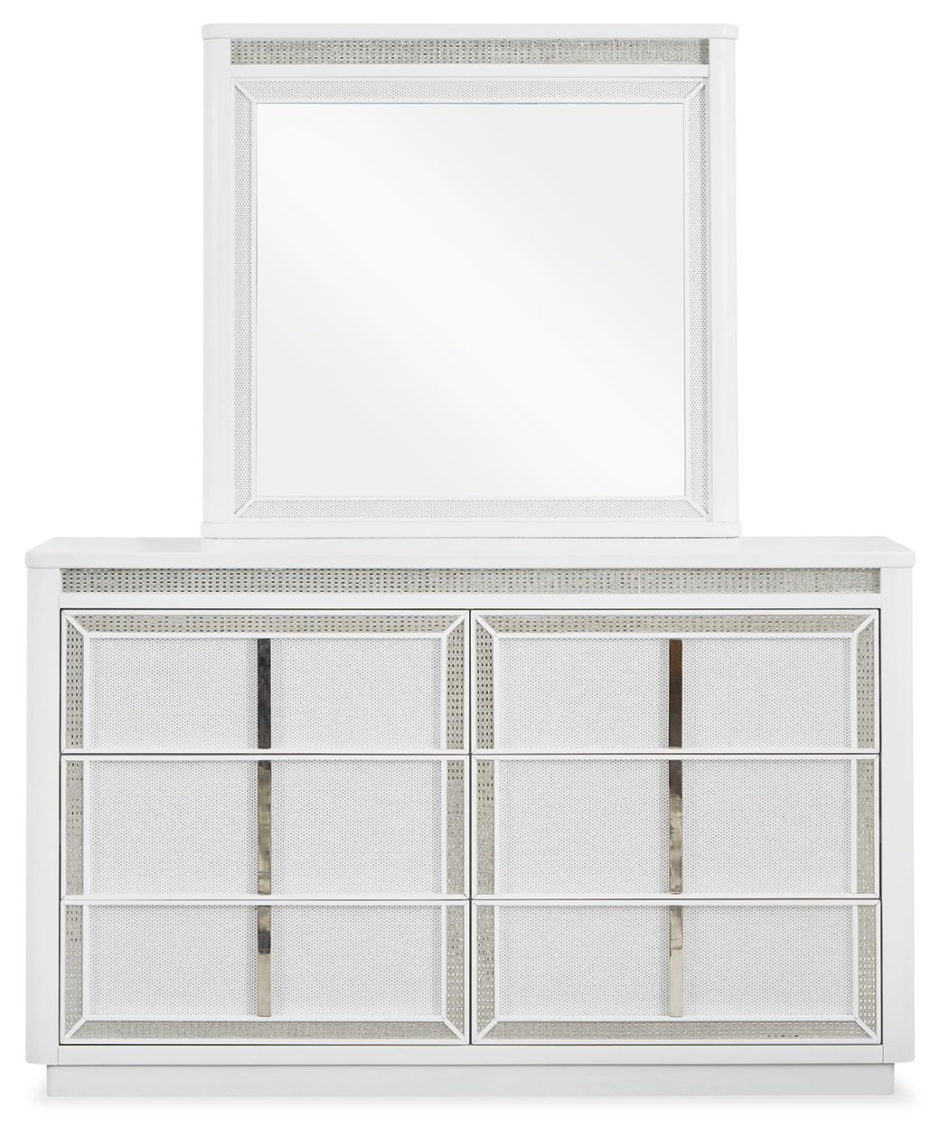 Chalanna - White - Dresser And Mirror - Tony's Home Furnishings
