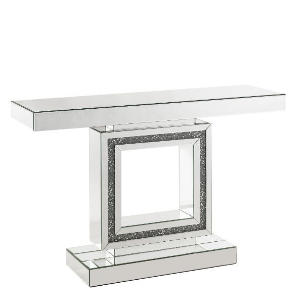 Noralie - Accent Table - Mirrored & Faux Diamonds - Wood - 32" - Tony's Home Furnishings