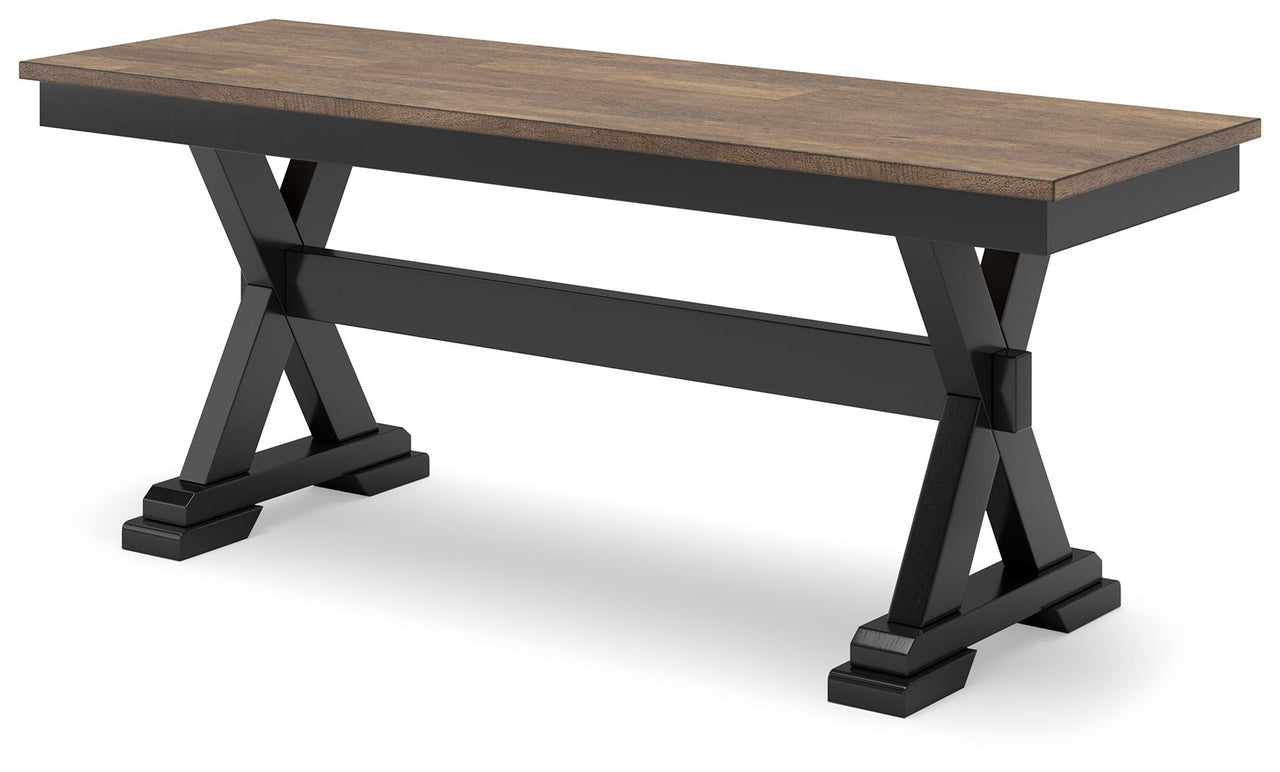 Wildenauer - Brown / Black - Large Dining Room Bench - Tony's Home Furnishings