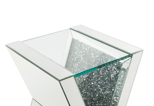 Noralie - End Table - Clear Glass, Mirrored & Faux Diamonds - Tony's Home Furnishings