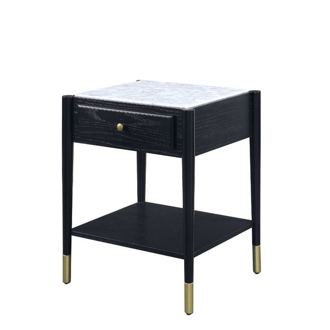 Atalia - End Table - Marble & Black - Tony's Home Furnishings