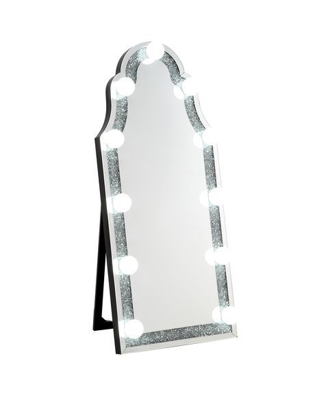 Noralie - Accent Floor Mirror - Mirrored & Faux Diamonds - Wood - Tony's Home Furnishings