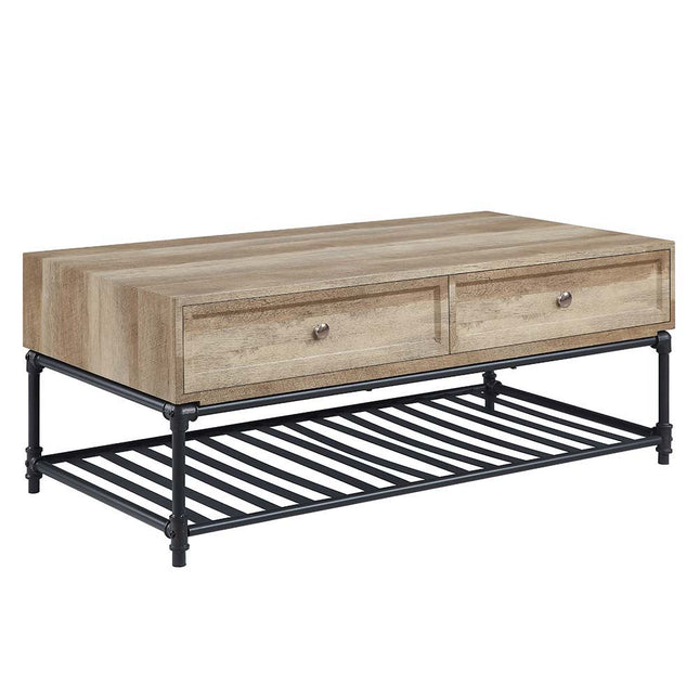 Brantley - Coffee Table - Oak & Sandy Black Finish - Tony's Home Furnishings