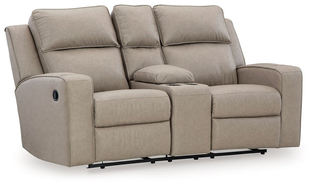 Lavenhorne - Pebble - Dbl Rec Loveseat W/Console Signature Design by Ashley® 