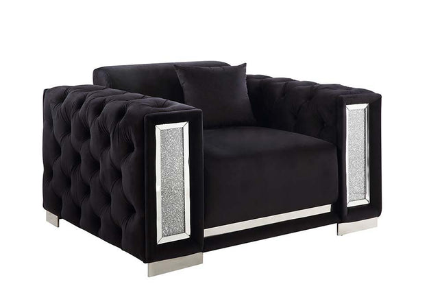 Trislar - Chair - Black Velvet - Tony's Home Furnishings