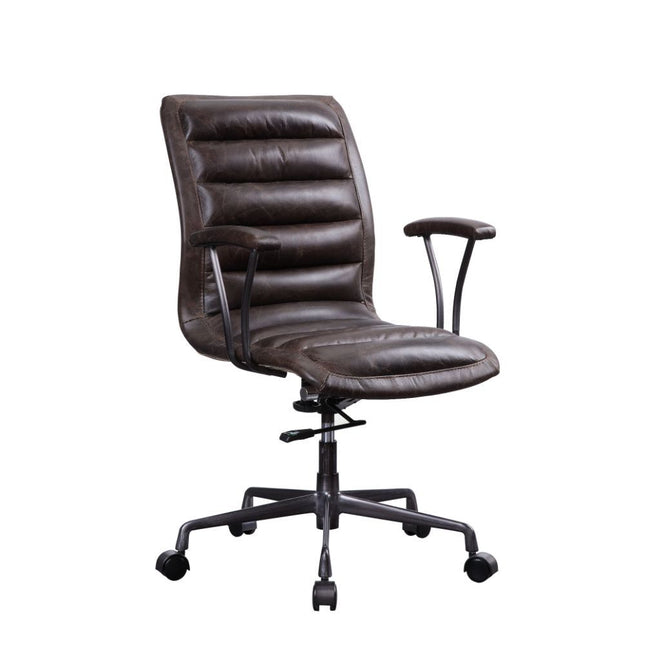 Zooey - Executive Office Chair - Distress Chocolate Top Grain Leather - Tony's Home Furnishings