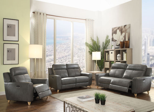 Cayden - Sofa - Gray Leather-Aire Match - Tony's Home Furnishings