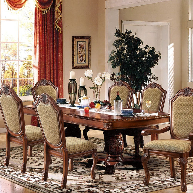 Chateau De Ville - Dining Table With Double Pedestal - Dark Brown - 46" - Tony's Home Furnishings