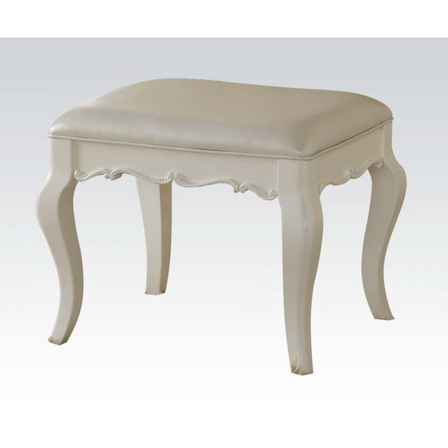 Edalene - Vanity Stool - PU & Pearl White - Tony's Home Furnishings