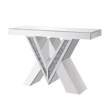 Noralie - Accent Table - Mirrored & Faux Diamonds - 31" - Tony's Home Furnishings