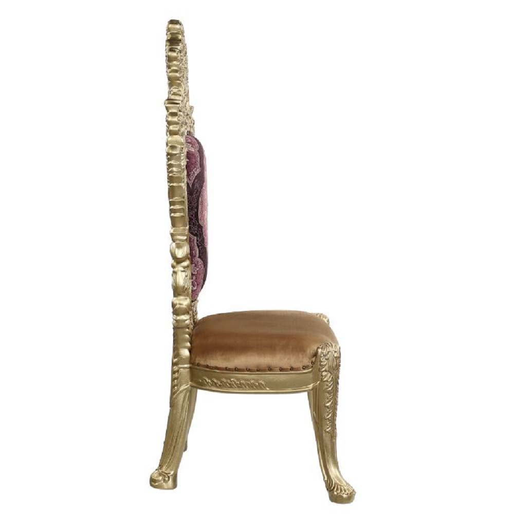 Bernadette - Side Chair (Set of 2) - Pattern Fabric & Gold Finish - Tony's Home Furnishings