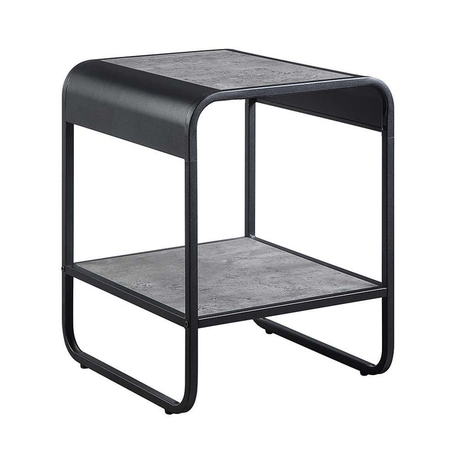 Raziela - End Table - Concrete Gray & Black Finish - 21" - Tony's Home Furnishings