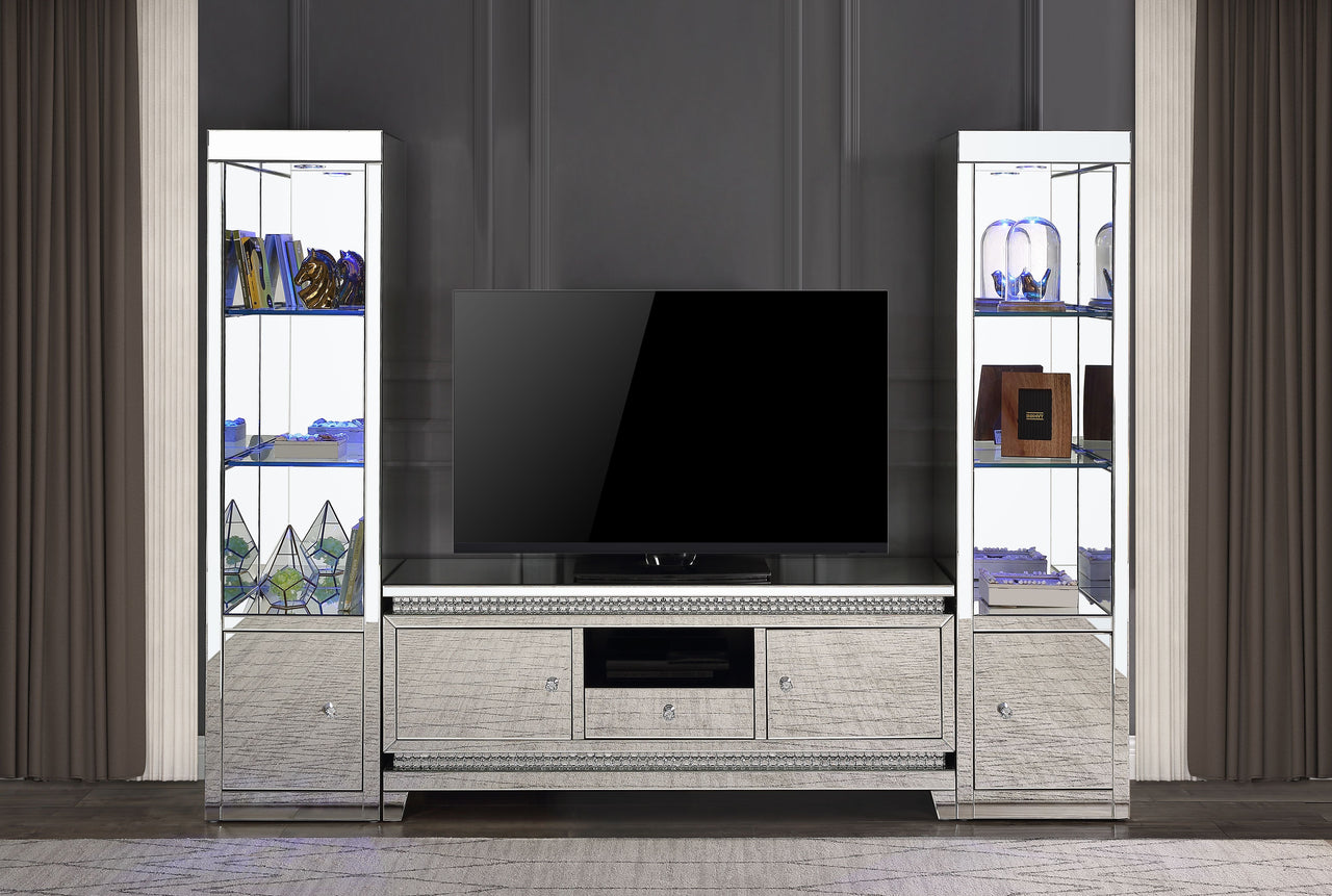 Lotus - TV Stand - Mirrored & Faux Crystals - Tony's Home Furnishings