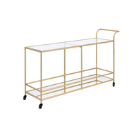 Thumbnail for Kenda - Serving Cart - Clear Glass, Mirrored & Gold - Tony's Home Furnishings